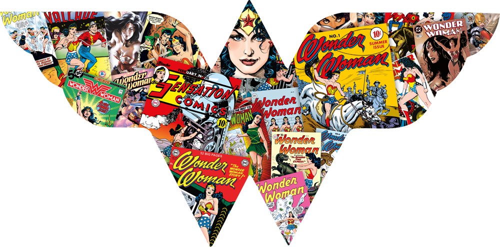 Wonder Woman Logo - 600pc Double-sided Shaped Jigsaw Puzzle by Aquarius  			  					NEW - image 1