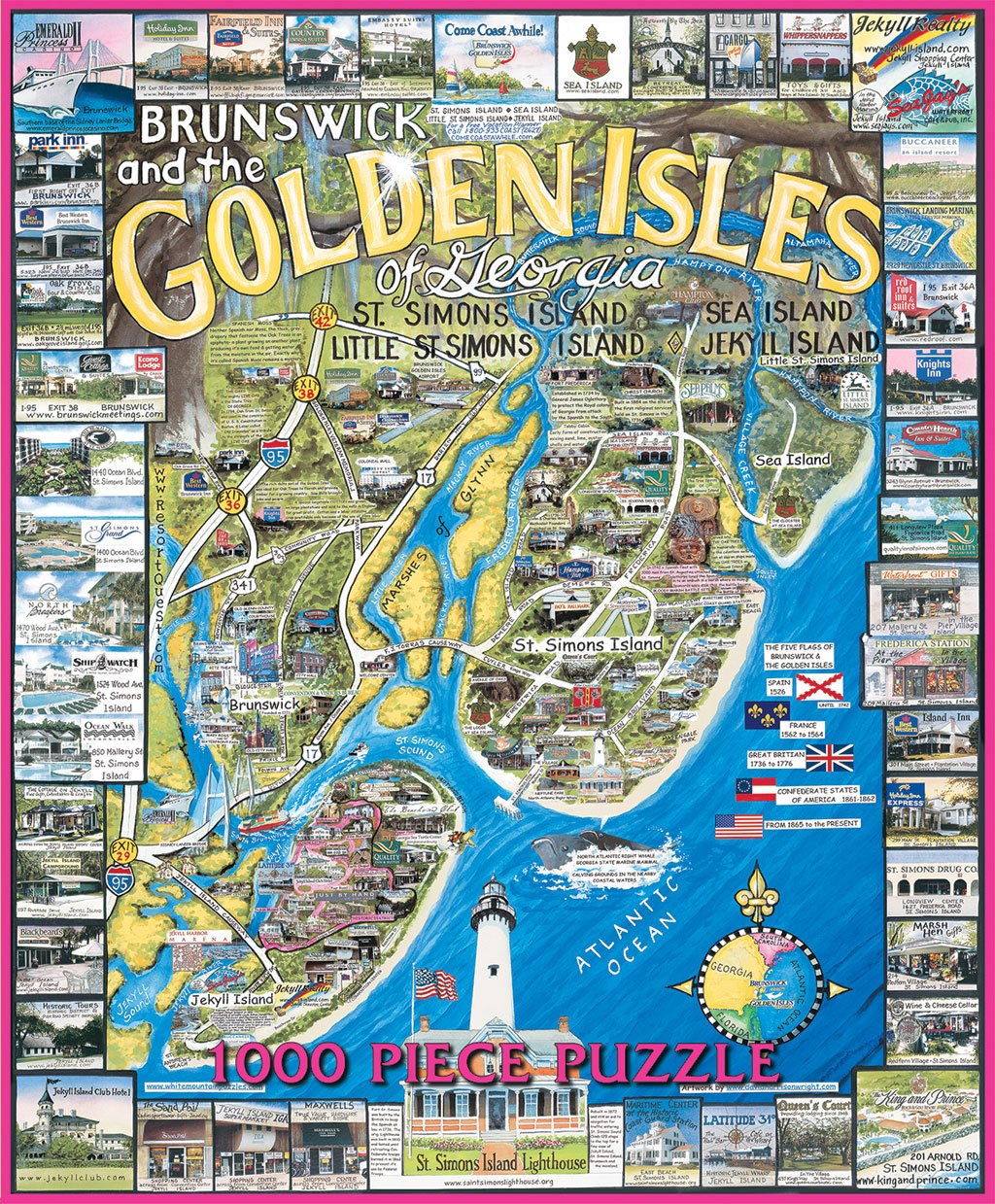 Golden Isles, GA - 1000pc Jigsaw Puzzle by White Mountain