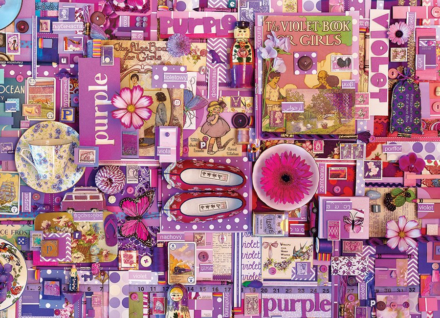 Rainbow Project: Purple - 1000pc Jigsaw Puzzle by Cobble Hill (discon-23377)