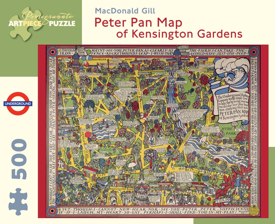 Peter Pan Map of Kensington Garden- Gill - 500pc Jigsaw Puzzle by Pomegranate