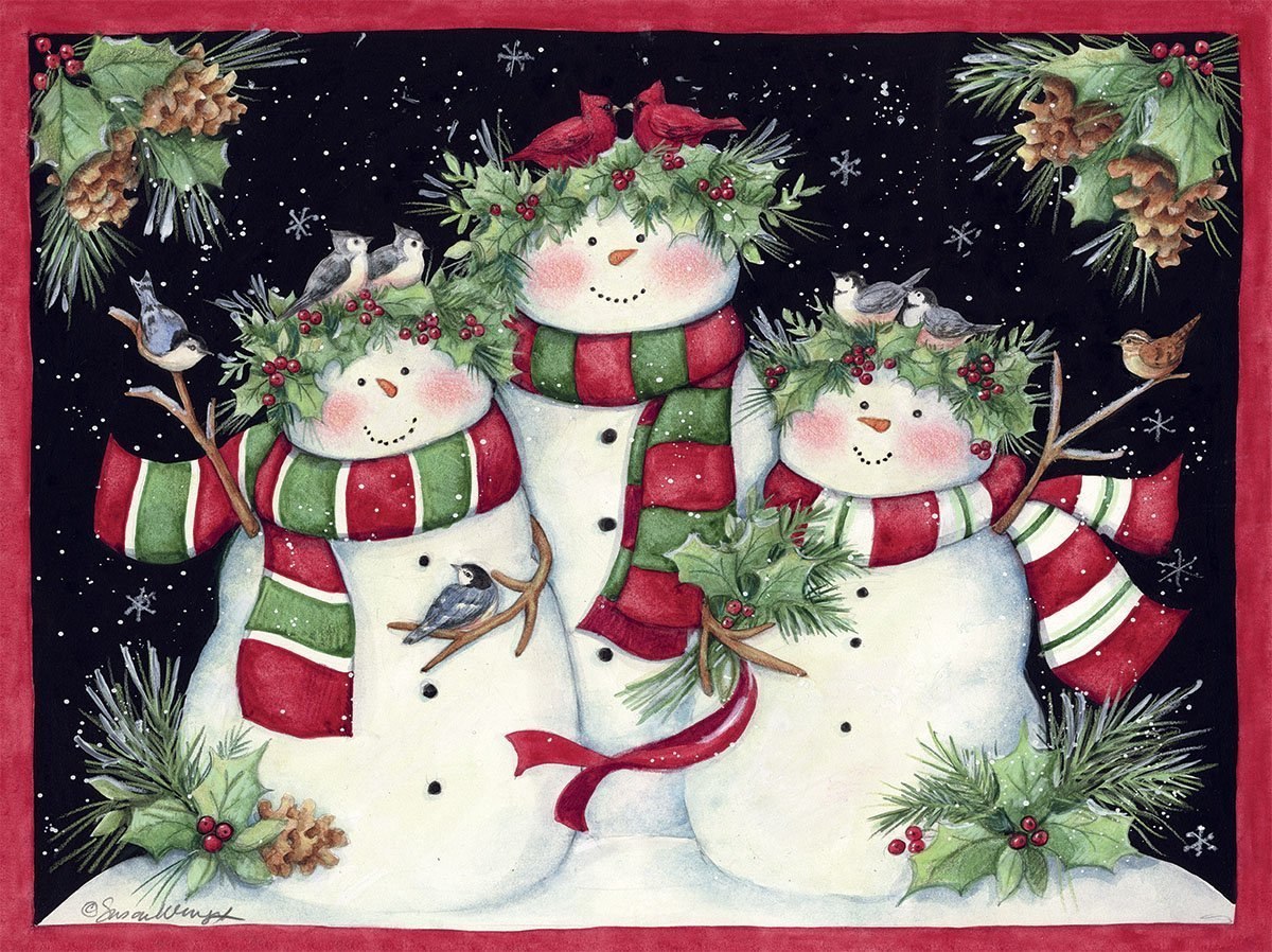 Snowmen Family - 500pc Jigsaw Puzzle by Lang  			  					NEW
