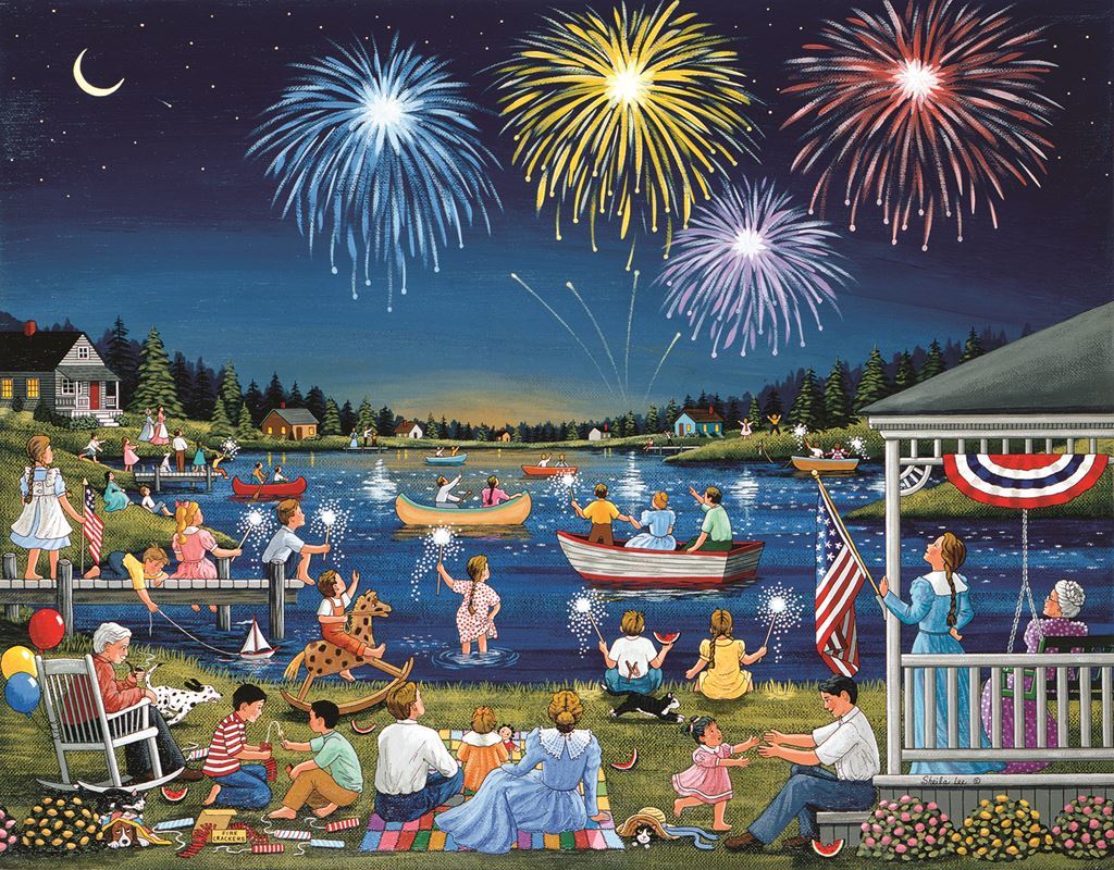 Lakeside on the Fourth of July - 1000pc Jigsaw Puzzle by Sunsout