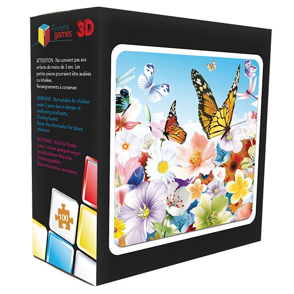 3D Puzzle: Flowers - 100pc Lenticular Jigsaw Puzzle  			  					NEW - image 1