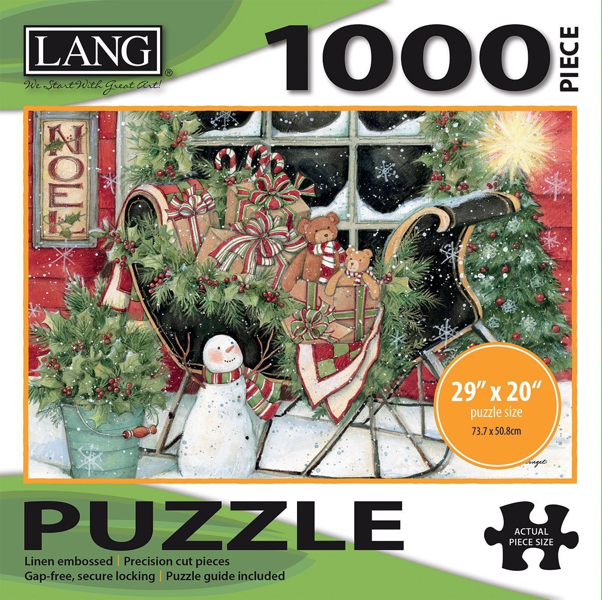 Santa's Sleigh - 1000pc Jigsaw Puzzle by Lang  			  					NEW - image 1