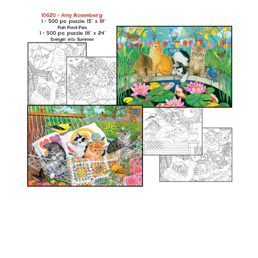 Amy Rosenberg: Coloring Pages and 2 x 500pc Jigsaw Puzzle Set by Sunsout