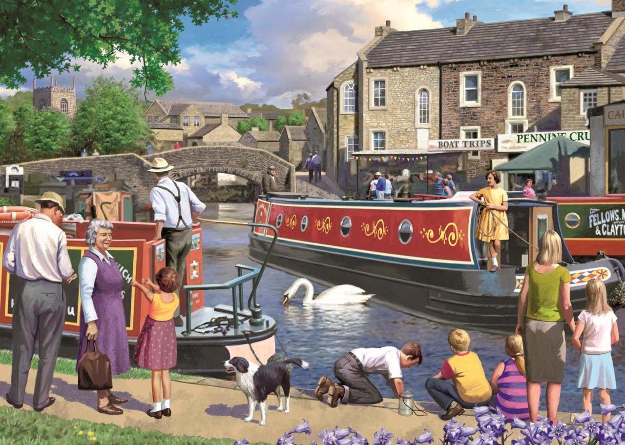 Sunday on the Canal - 1000pc Jigsaw Puzzle By Falcon  			  					NEW