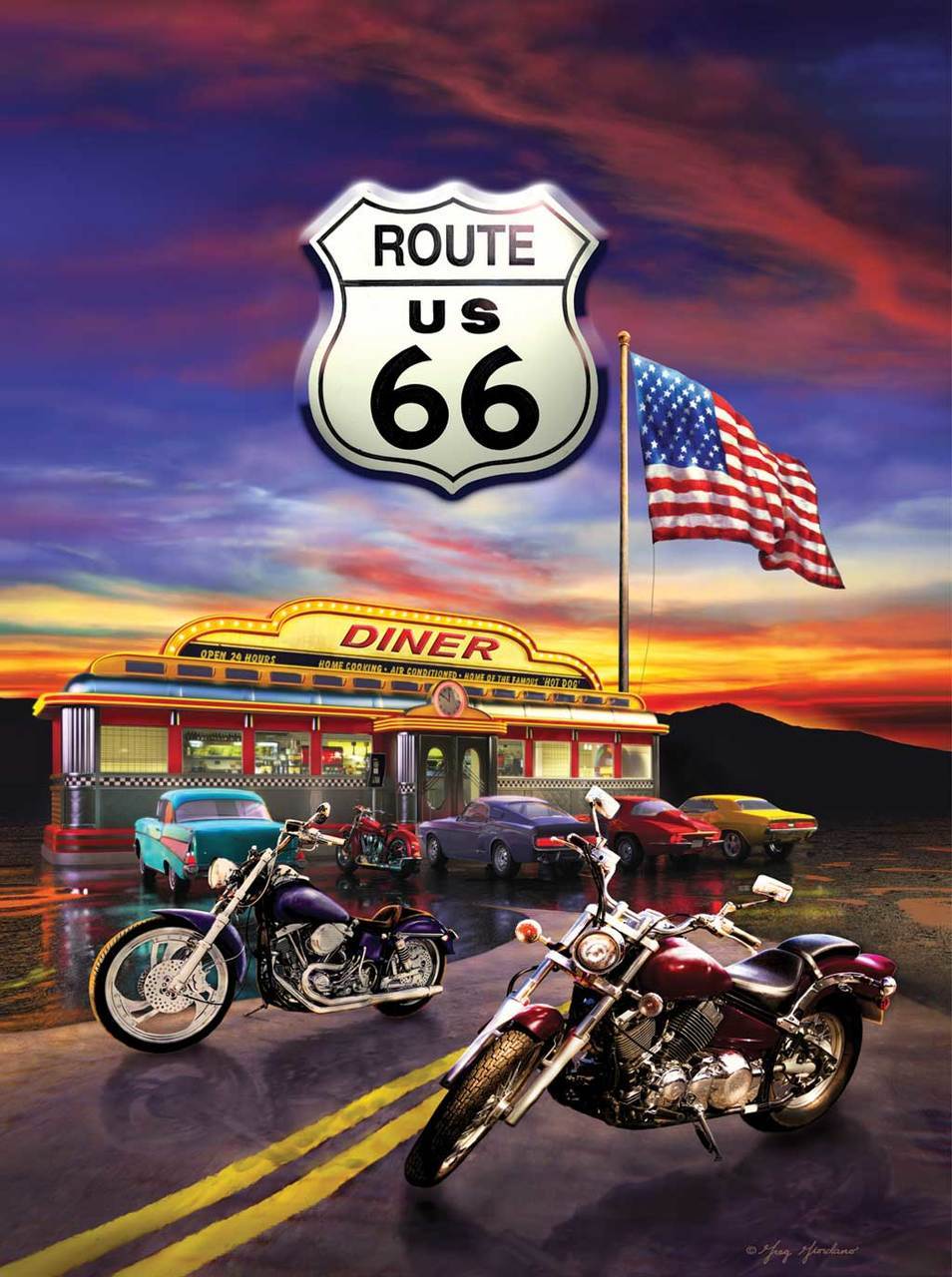 Route 66 Diner - 1000pc Jigsaw Puzzle By Sunsout