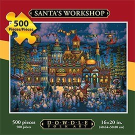 Santa's Workshop - 500pc Jigsaw Puzzle by Dowdle - image 1