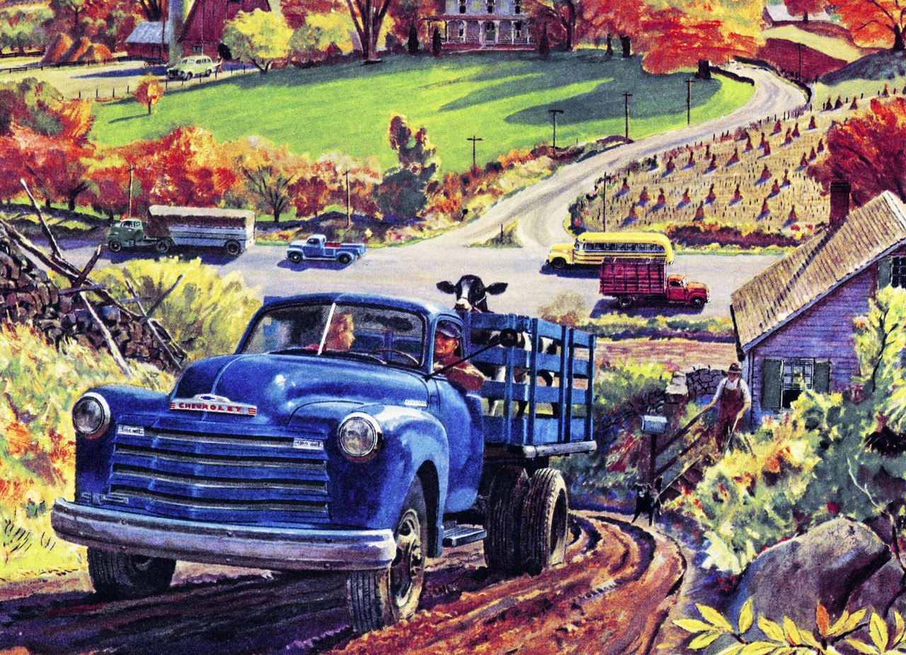The Road Home - 1950 Chevy 3100 pickup - 1000pc Jigsaw Puzzle by New York Puzzle Company