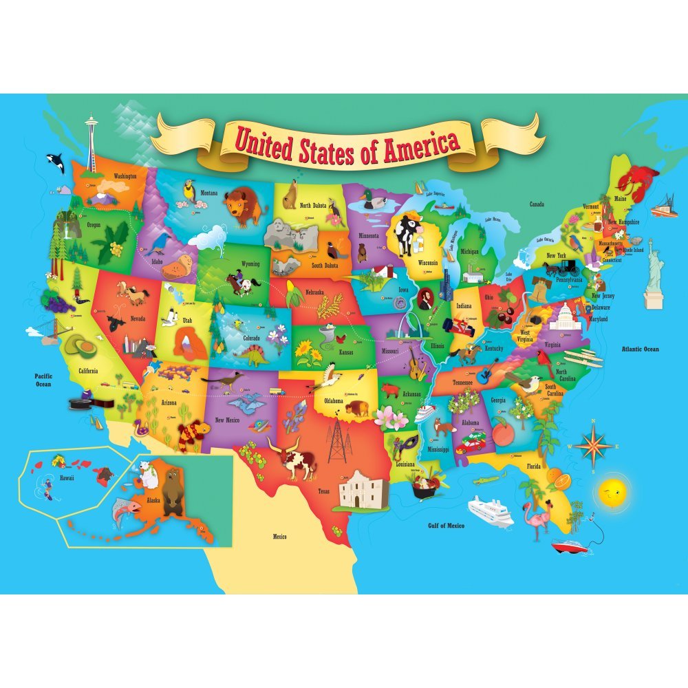 USA Map - 60pc Jigsaw Puzzle by Masterpieces