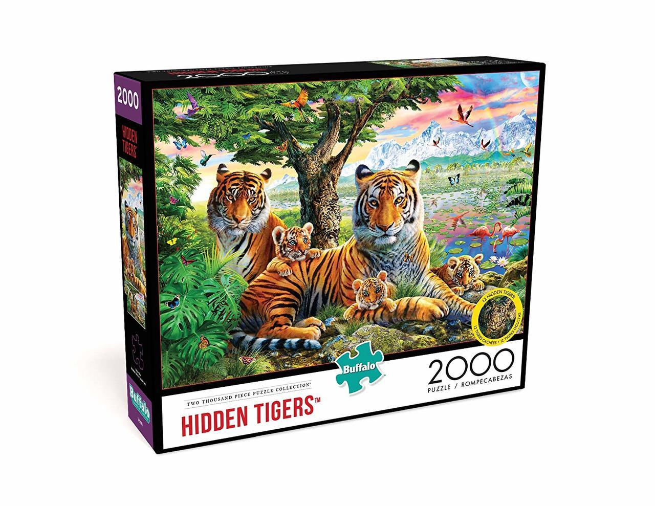 Hidden Tigers - 2000pc Jigsaw Puzzle by Buffalo Games  			  					NEW - image 1