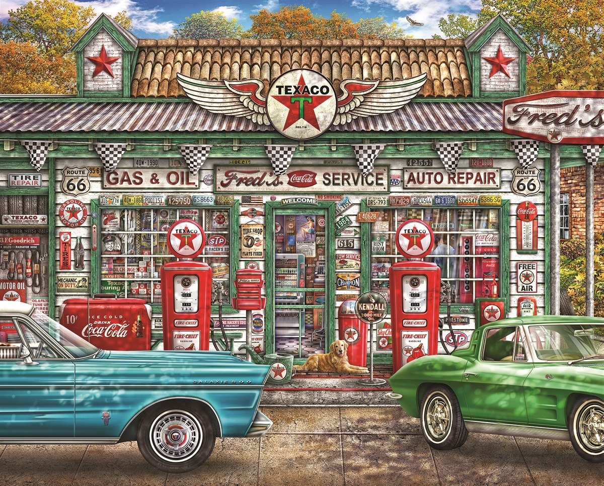 Fred's Service Station - 1000pc Jigsaw Puzzle by Springbok  			  					NEW