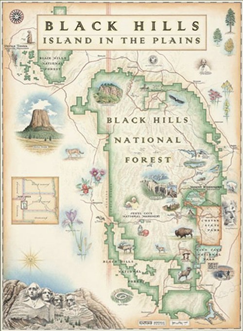 Xplorer Maps: Black Hills Map - 1000pc Jigsaw Puzzle by Masterpieces  			  					NEW