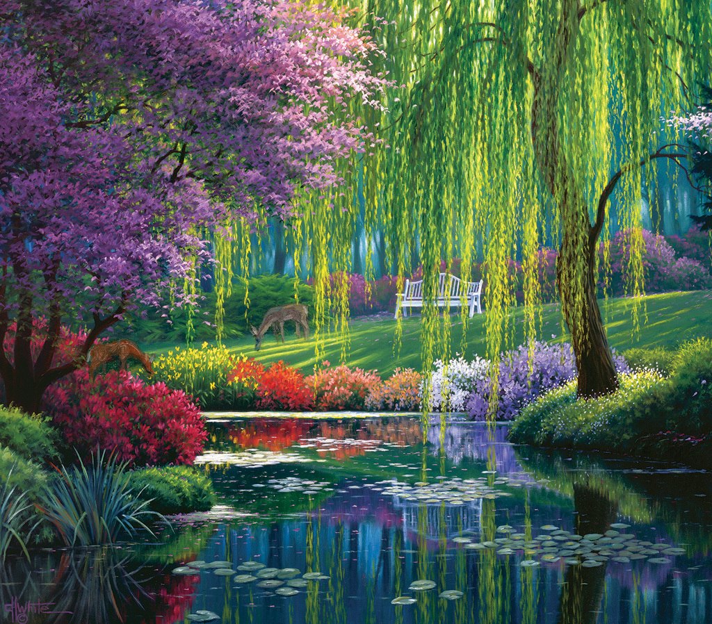 Willow Pond - 300pc Large Format Jigsaw Puzzle by SunsOut