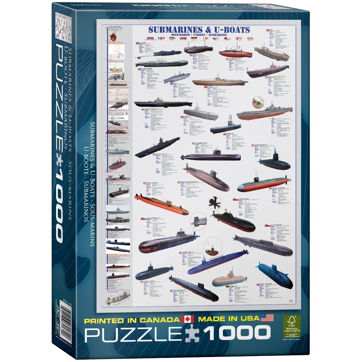 Submarines & U-Boats - 1000pc Educational Jigsaw Puzzle by Eurographics - image 1