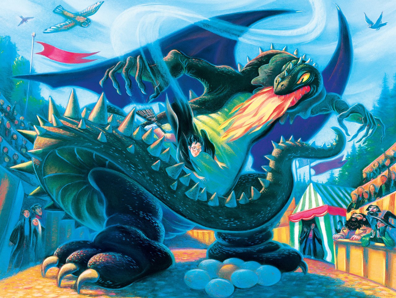 Harry Potter: Battle with the Dragon - 1000pc Jigsaw Puzzle by New York Puzzle Company