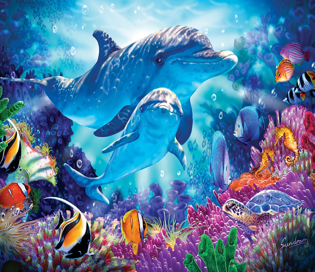 Dolphin Family - 200pc Jigsaw Puzzle By Sunsout  			  					NEW