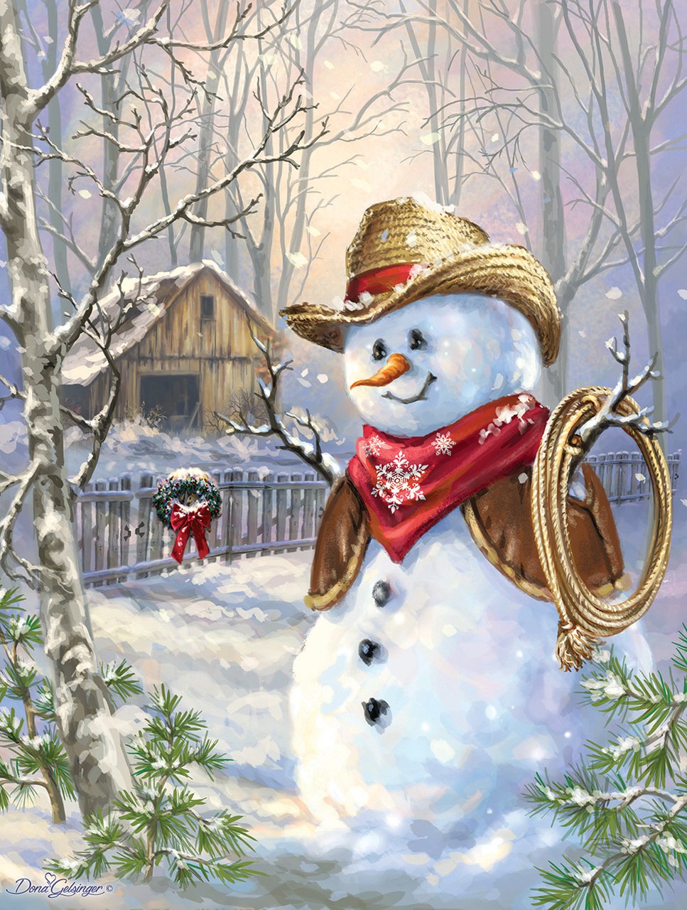 Snow Cowboy - 300pc Large Format Jigsaw Puzzle by SunsOut