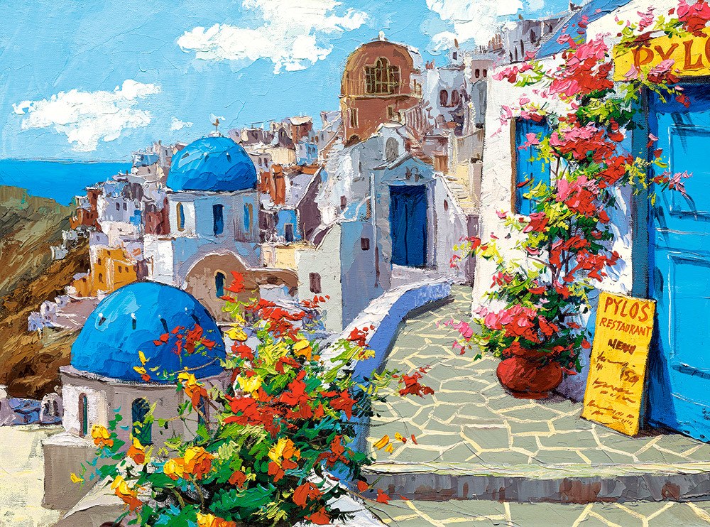 Spring in Santorini - 2000pc By Castorland