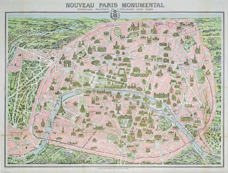 Paris Map, 1910 - 1000pc Jigsaw Puzzle by Piatnik