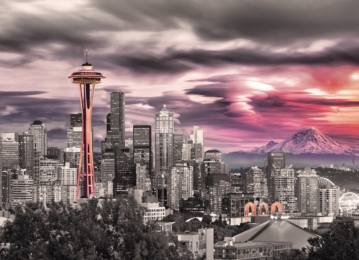 Seattle: City Skyline - 1000pc Jigsaw Puzzle by Eurographics