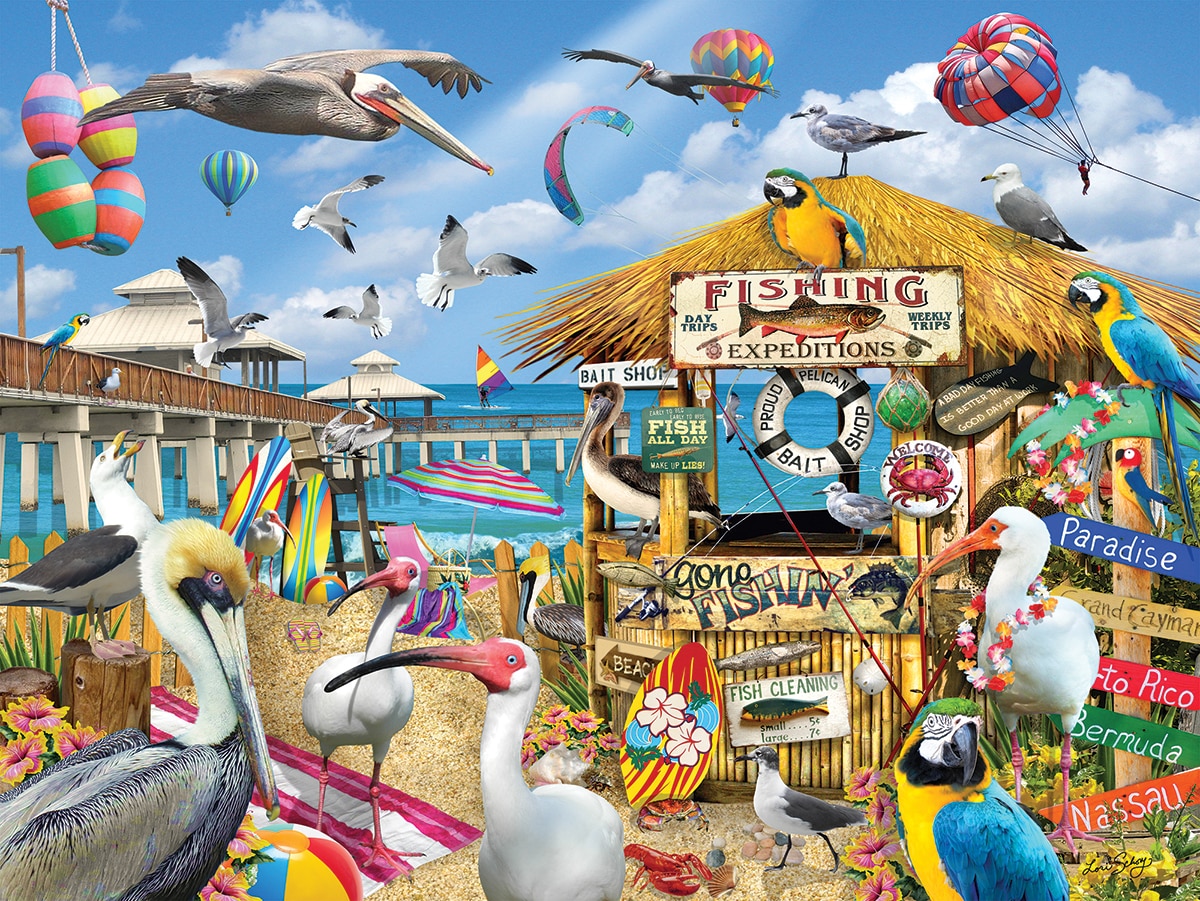 Pelican Paradise - 1000pc Jigsaw Puzzle By White Mountain