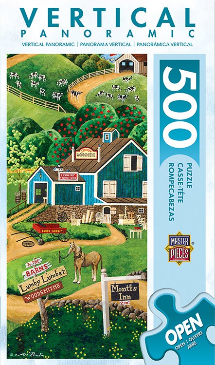 To the Barns - 500pc Panoramic Jigsaw Puzzle by Masterpieces  			  					NEW - image 1