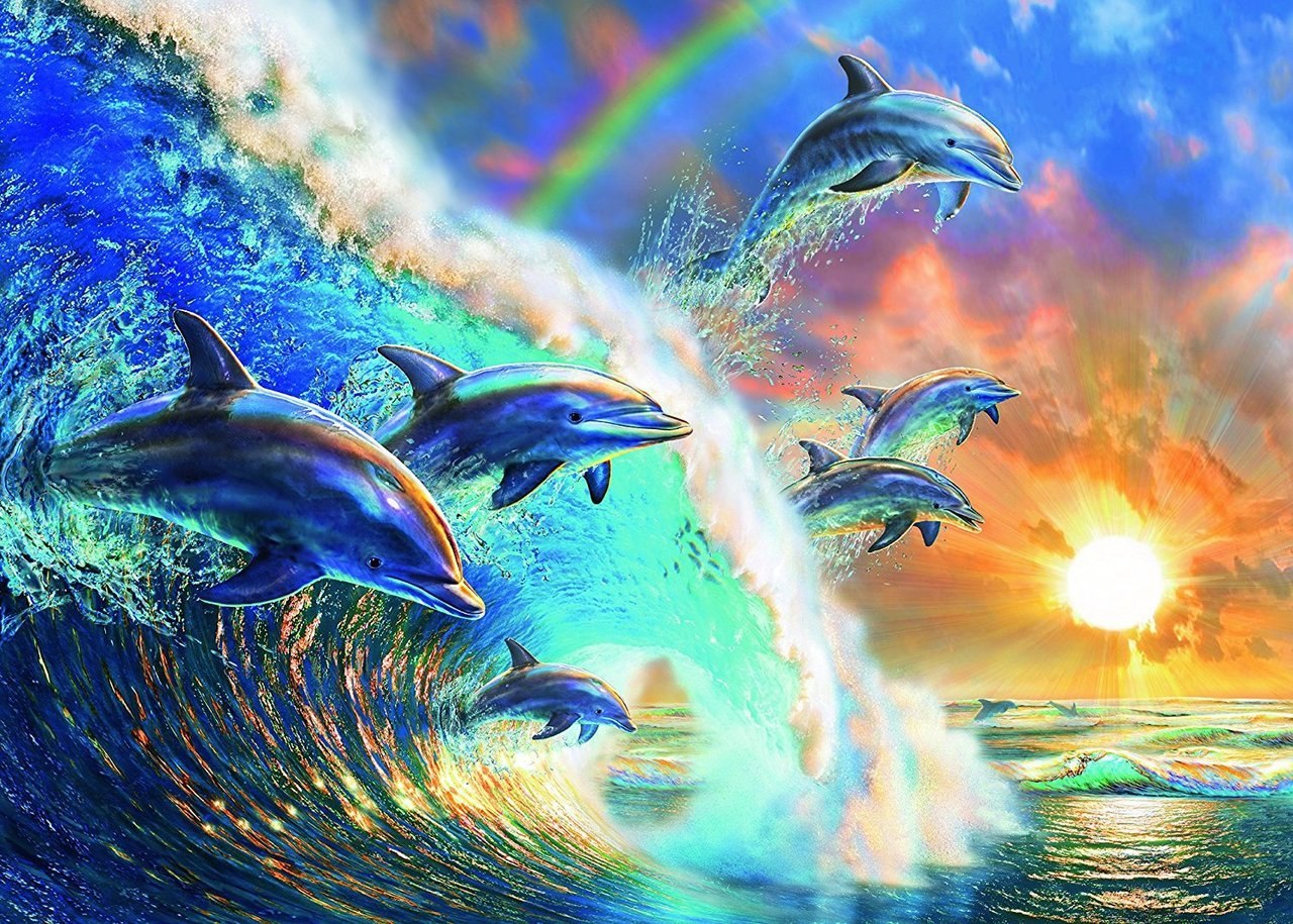 Dancing Dolphins - 1000pc Jigsaw Puzzle by Ravensburger  			  					NEW