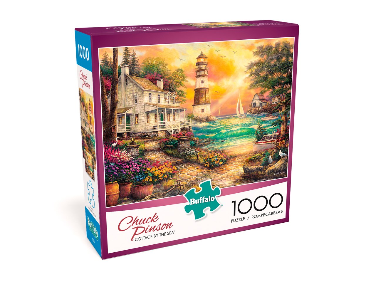 Chuck Pinson Escapes: Cottage by the Sea - 1000pc Jigsaw Puzzle by Buffalo Games  			  					NEW - image 1