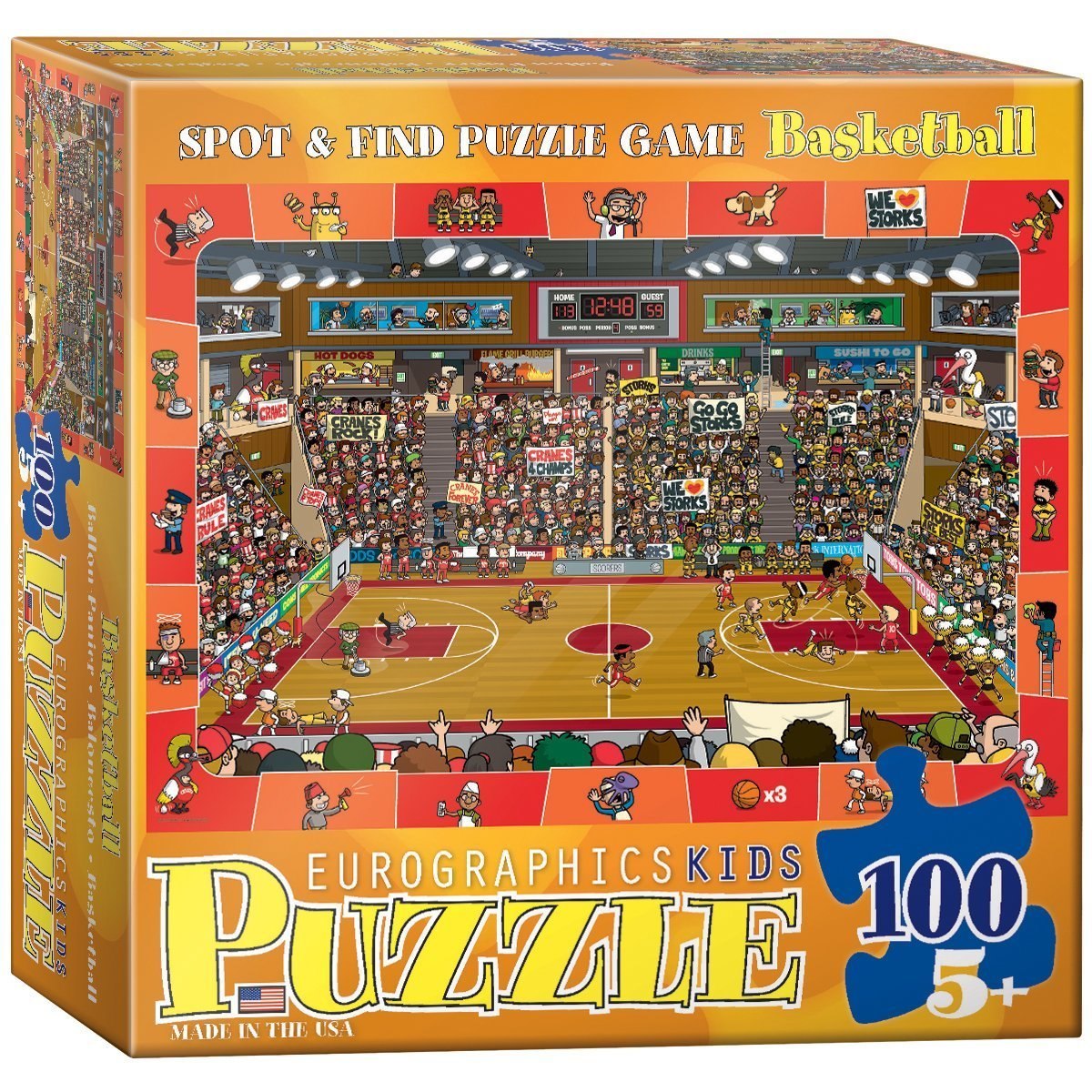 Spot & Find Basketball - 100pc Jigsaw Puzzle by Eurographics  			  					NEW - image 1