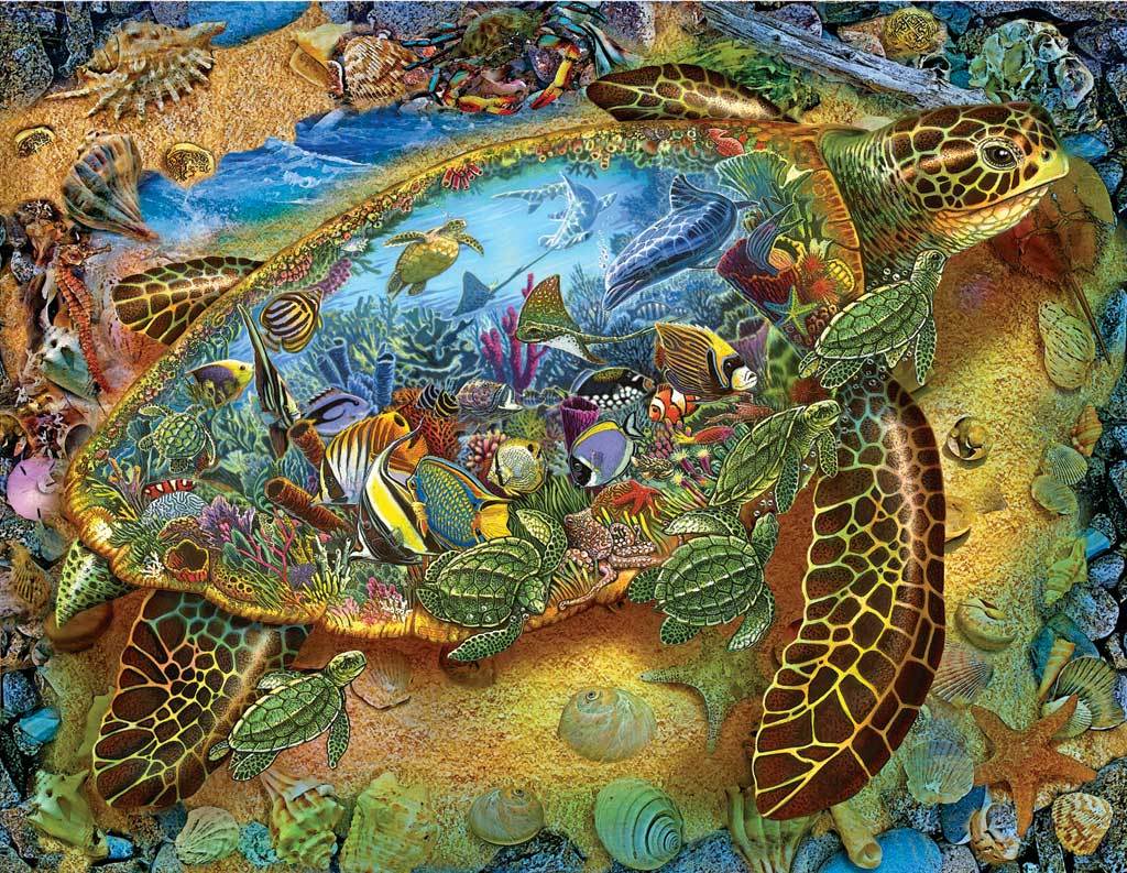 Sea Turtle World - 1000pc Jigsaw Puzzle By Sunsout