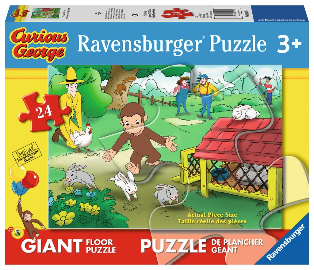 Curious George Fun - 24pc Floor Jigsaw Puzzle By Ravensburger  			  					NEW