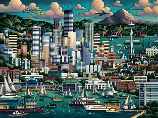 Seattle - 500pc Jigsaw Puzzle by Dowdle