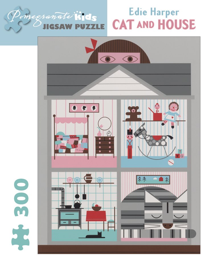 Harper: Cat and House - 300pc Jigsaw Puzzle by Pomegranate