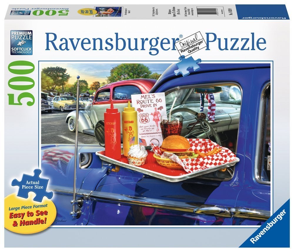 Drive-Thru Route 66 - 500pc Large Format Jigsaw Puzzle by Ravensburger  			  					NEW - image 1