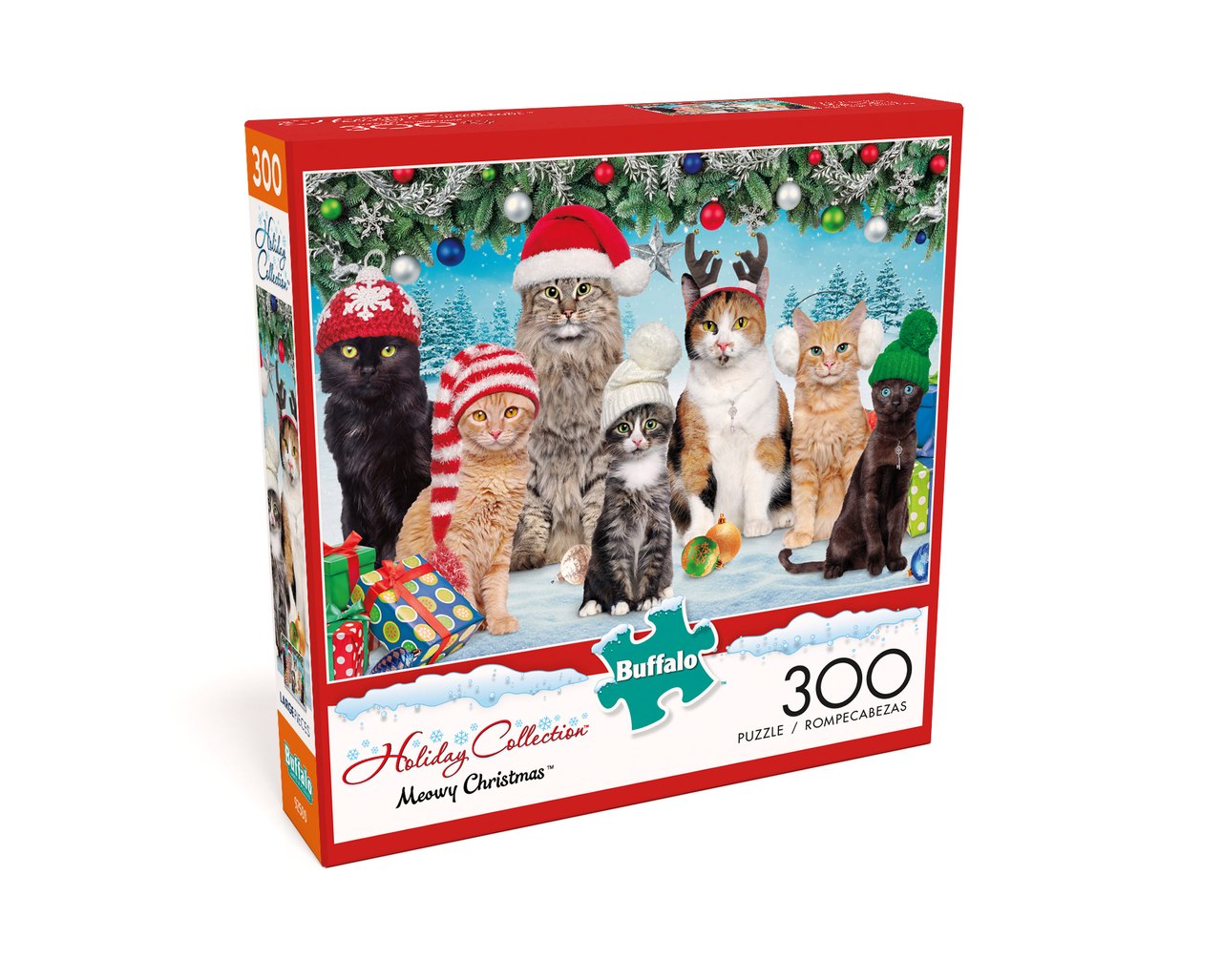 Meowy Christmas - 300pc Large Format Jigsaw Puzzle by Buffalo Games  			  					NEW - image 1