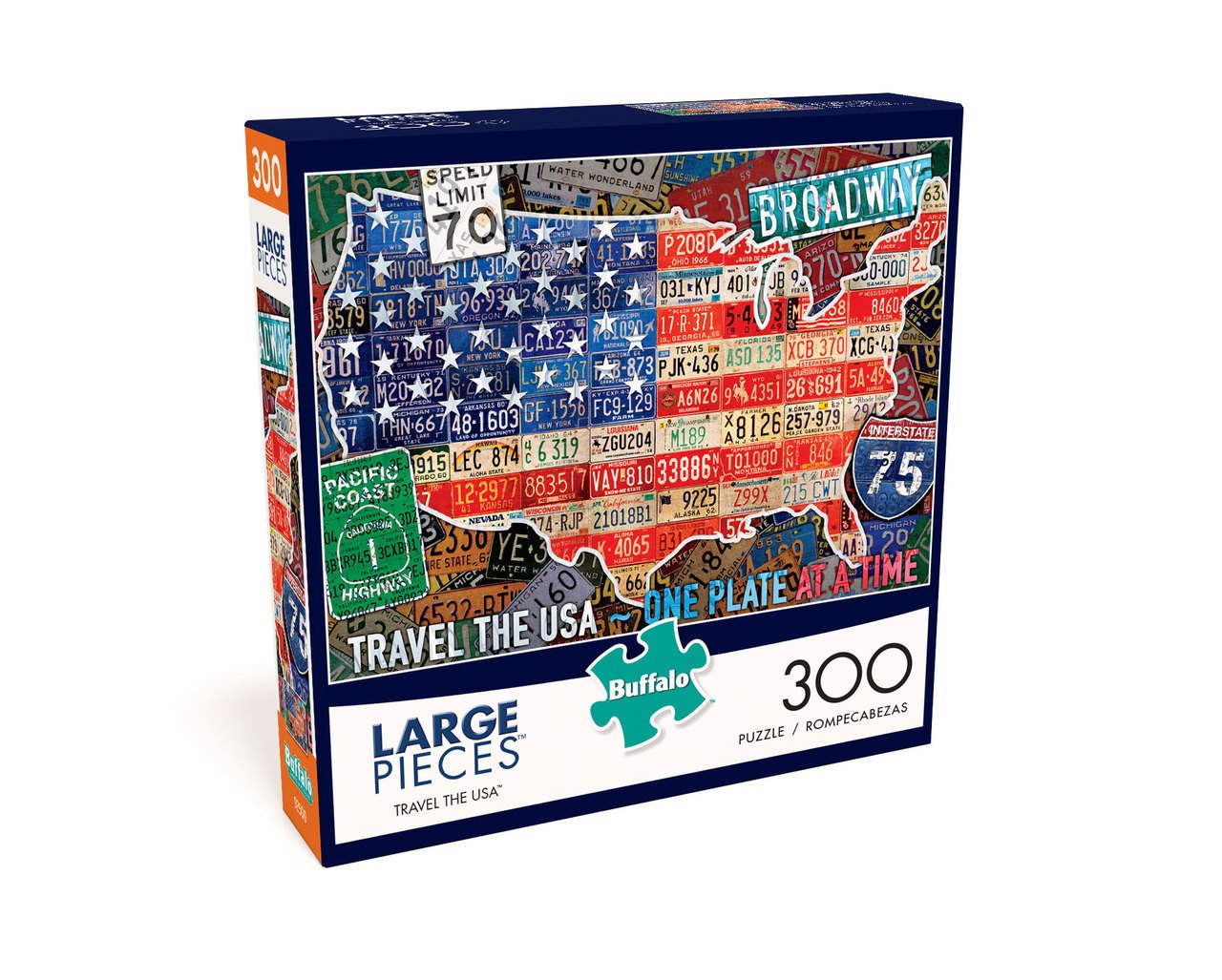 Travel the USA - 300pc Large Format Jigsaw Puzzle By Buffalo Games  			  					NEW - image 1