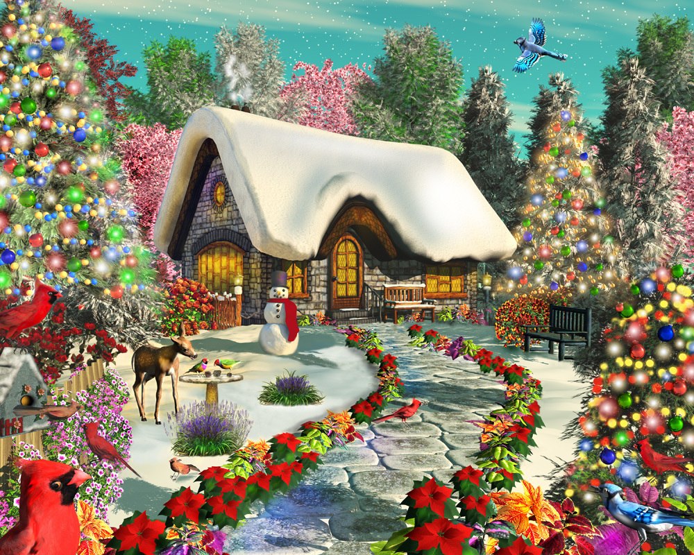 Snowy Delight - 1000pc Jigsaw Puzzle by Vermont Christmas Company