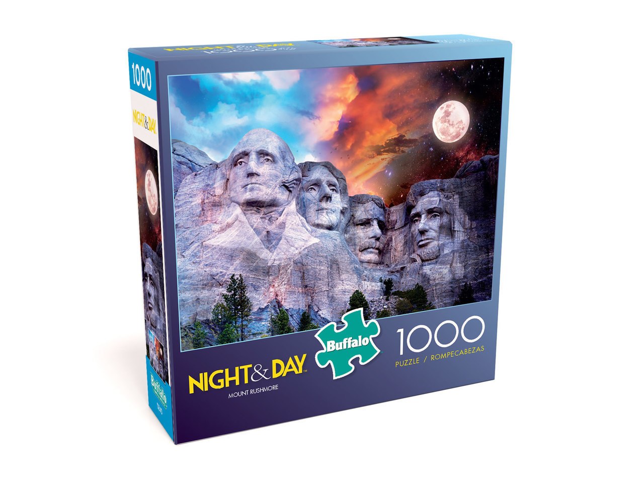 Night & Day: Mount Rushmore - 1000pc Jigsaw Puzzle by Buffalo Games  			  					NEW - image 1