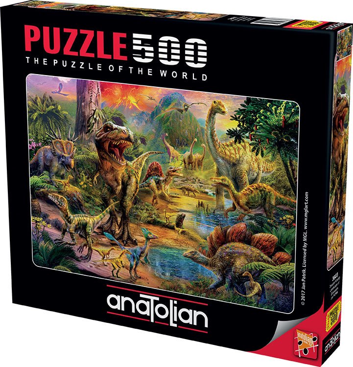 Landscape of Dinosaurs - 500pc Jigsaw Puzzle by Anatolian  			  					NEW - image 1