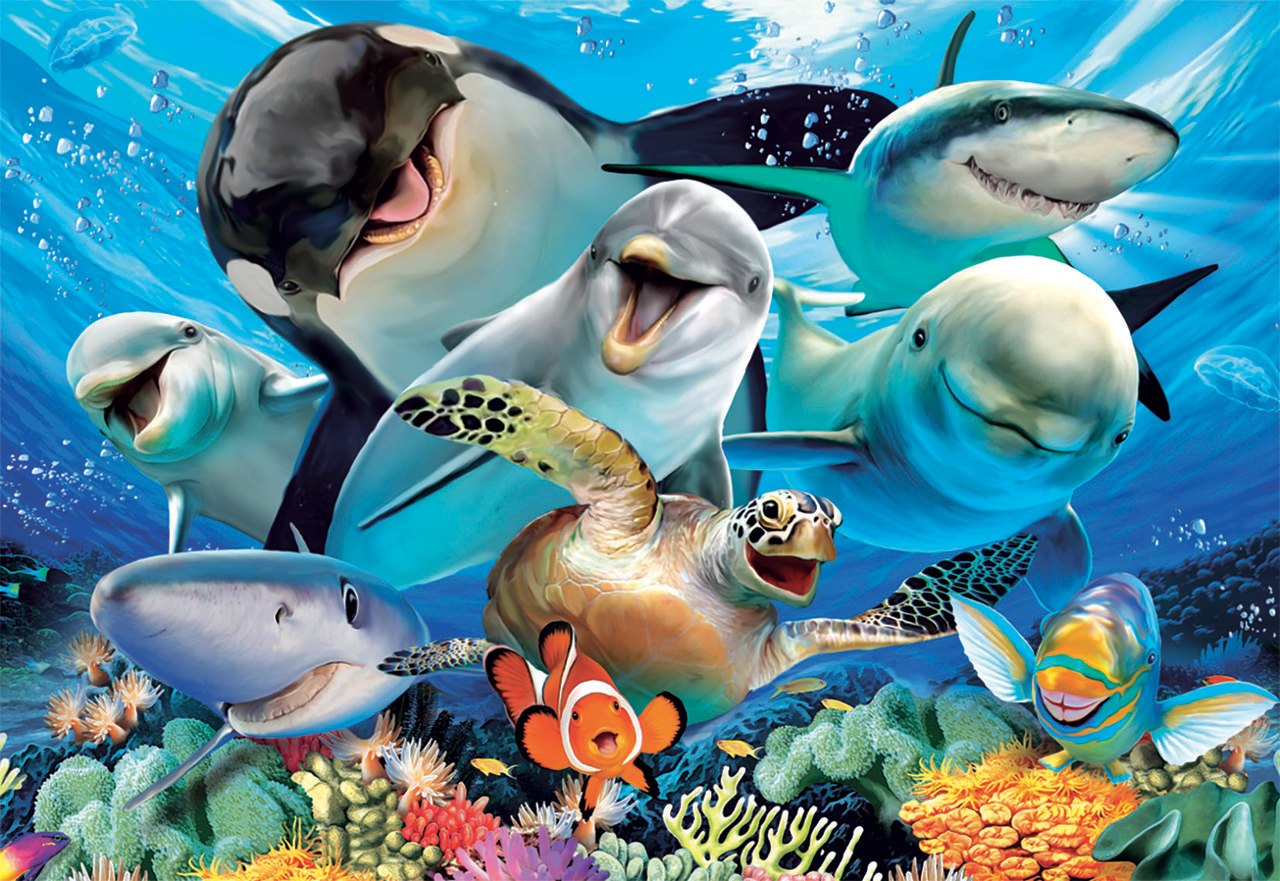 Underwater Selfies - 500pc Jigsaw Puzzle by Educa  			  					NEW