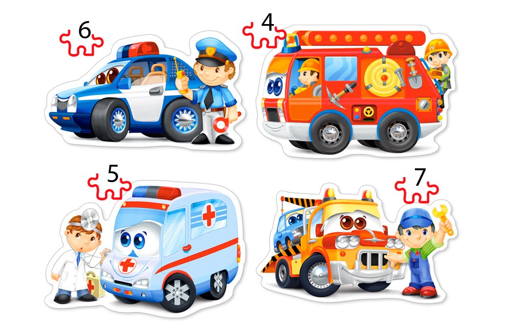 Rescue Services - 4,5,6,7pc Jigsaw Puzzle By Castorland