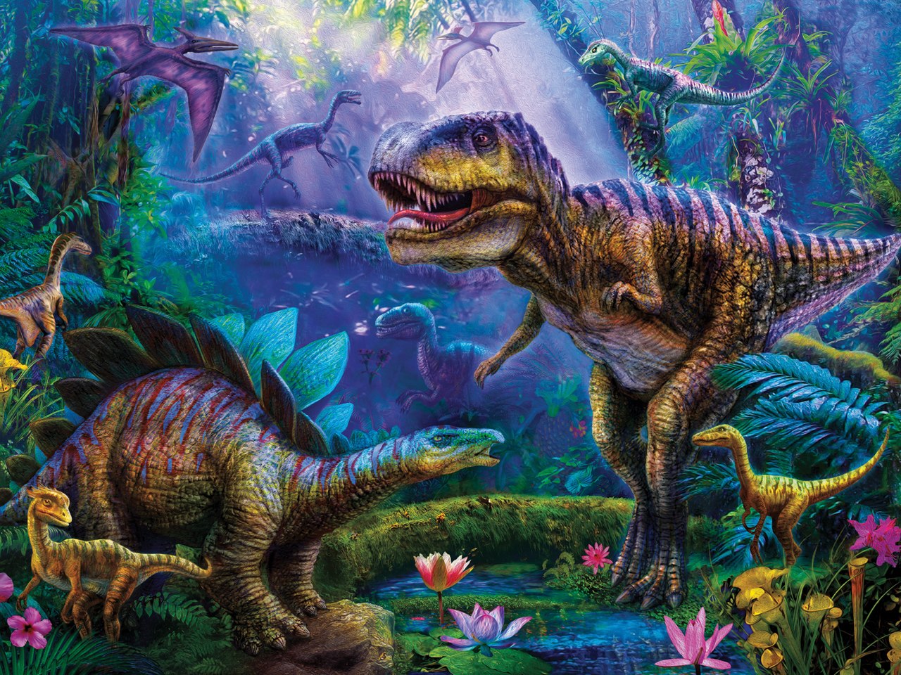 Prehistoria: Dino Jungles - 300pc Oversized Jigsaw Puzzle by Ceaco