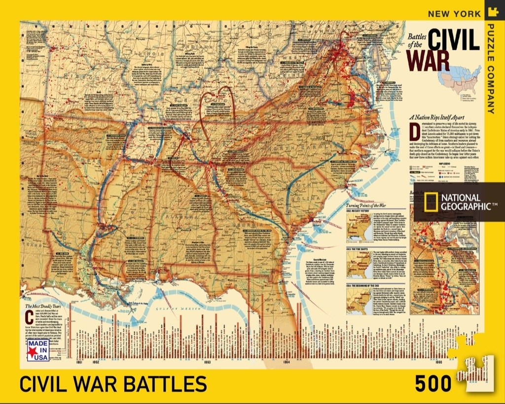 Battles of the Civil War - 500pc Jigsaw Puzzle by New York Puzzle Company  			  					NEW - image 1