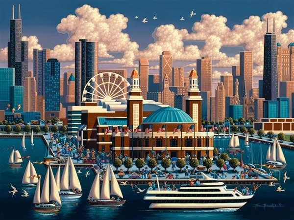 Chicago Navy Pier - 500pc Jigsaw Puzzle by Dowdle