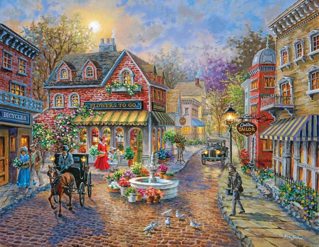 Cobblestone Village - 500pc Jigsaw Puzzle by Springbok