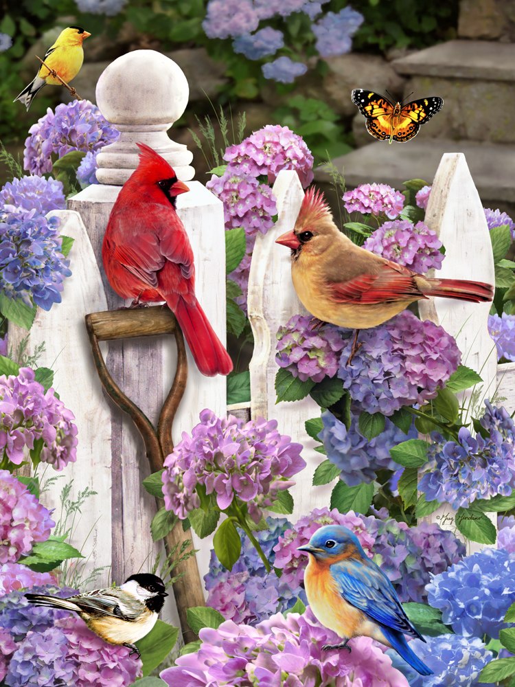 Cardinals & Friends - 550pc Jigsaw Puzzle by Vermont Christmas Company - image 1