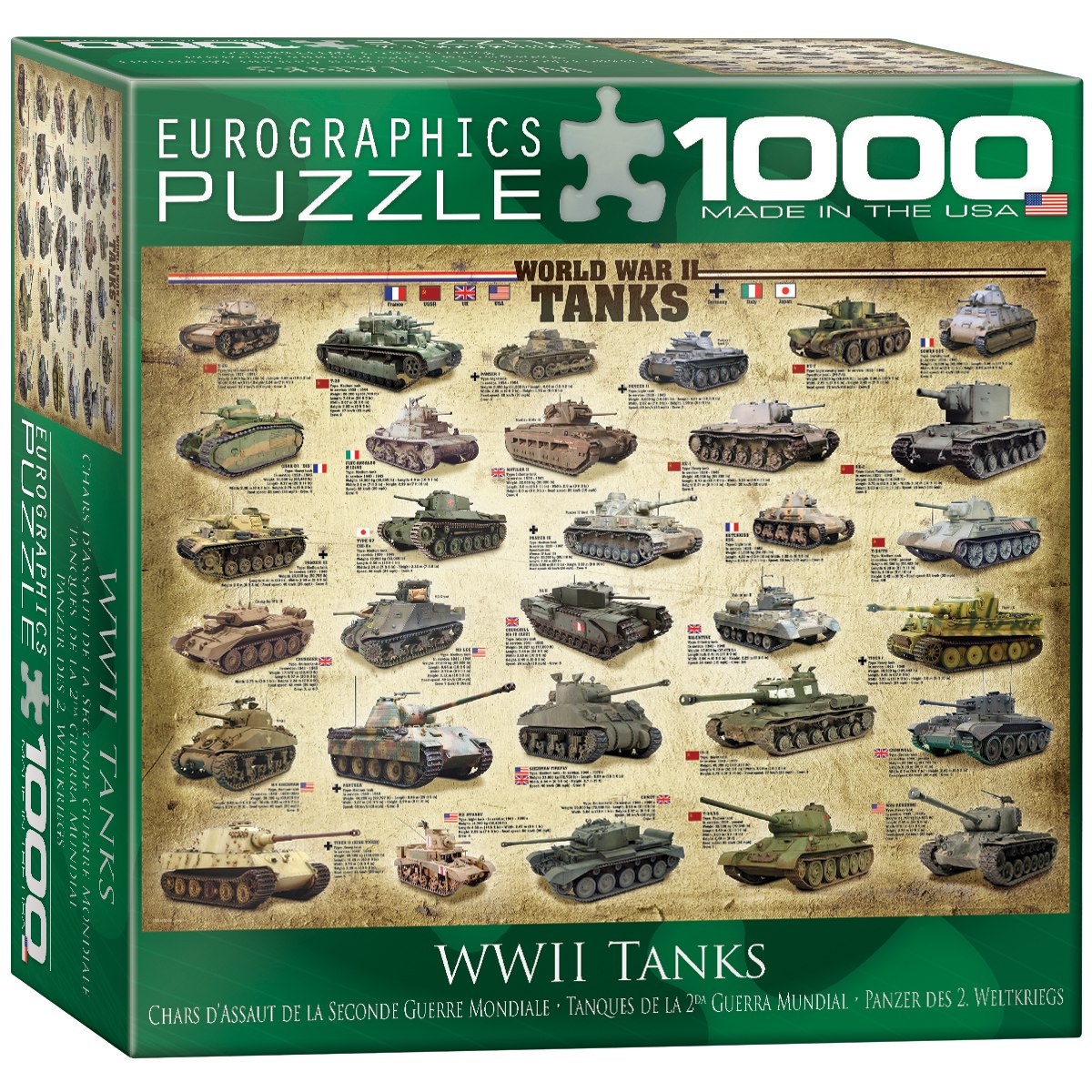 Tanks of WWII (Small Box) - 1000pc Jigsaw Puzzle by Eurographics