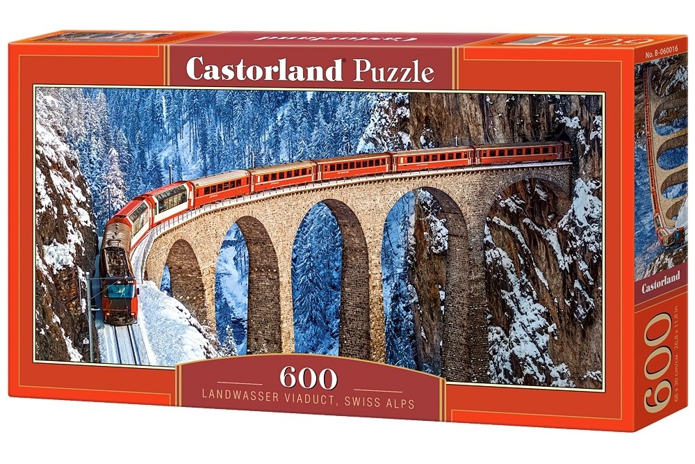 Landwasser Viaduct, Swiss Alps - 600pc Jigsaw Puzzle By Castorland  			  					NEW - image 1