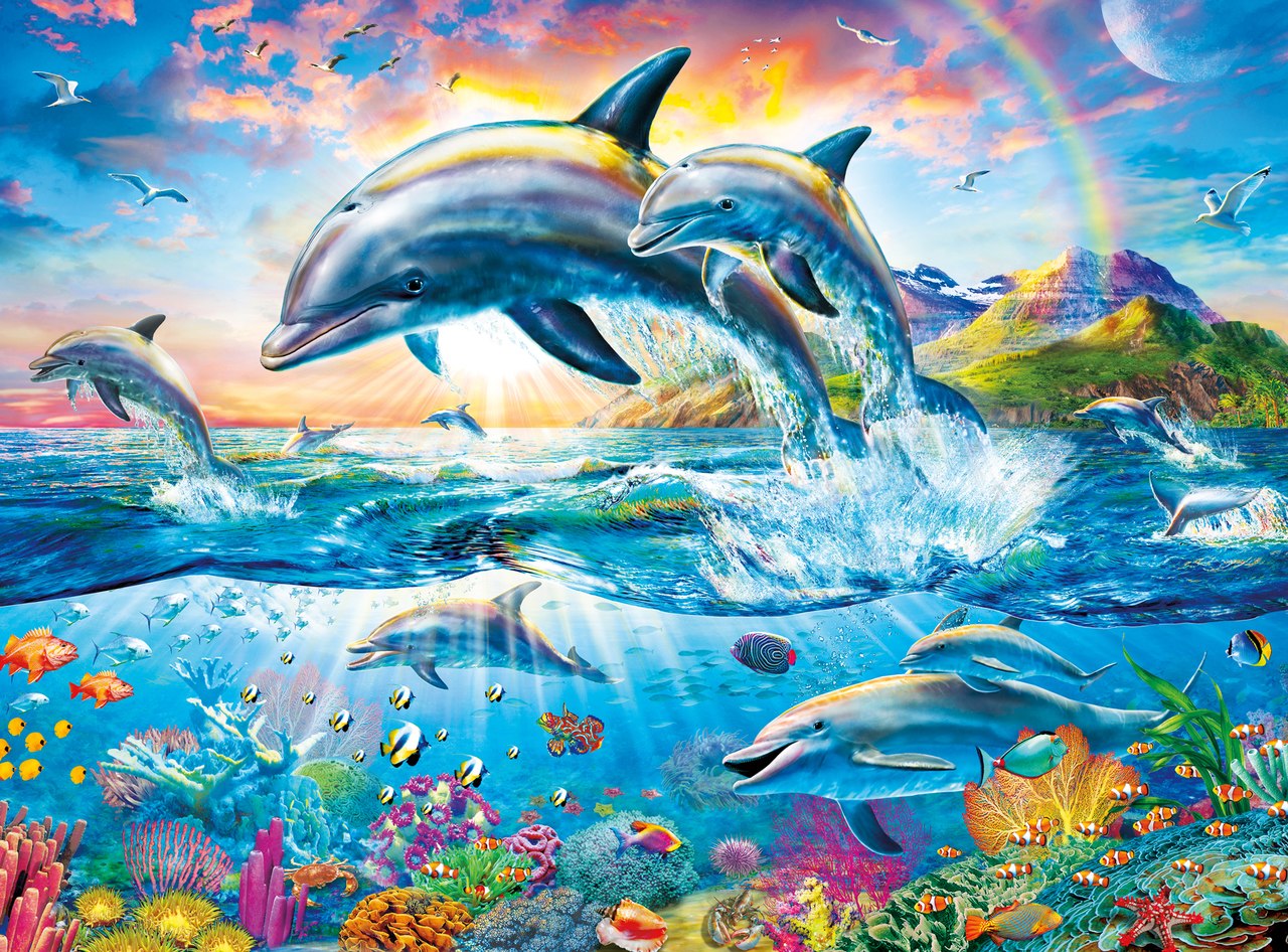 Dolphine Paradise - 1000pc Jigsaw Puzzle By Buffalo Games